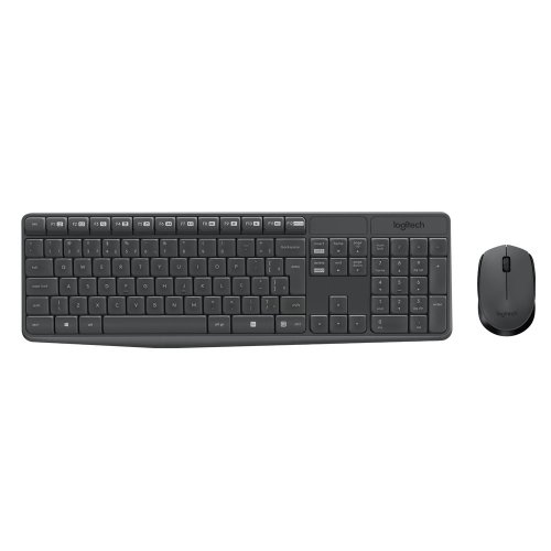 Kit Teclado e Mouse Sem Fio Logitech MK235 USB ABNT2 com Pilhas Inclusas
