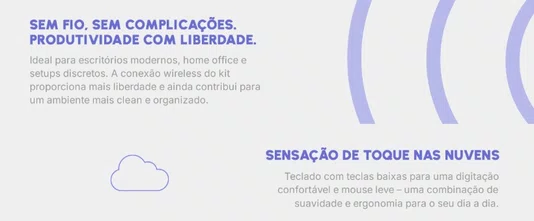 Kit Teclado e Mouse Sem Fio Fortrek Office CW11 Preto