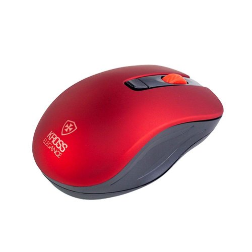 Kit Teclado e Mouse Sem Fio Wireless Receptor USB ABNT2 Vermelho e Preto KE-KM553V1 - Kross Elegance