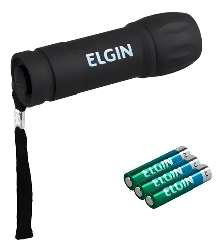 Lanterna LED Mini de Bolso, Preta, com 3 Pilhas AAA – Compacta, Leve e Potente