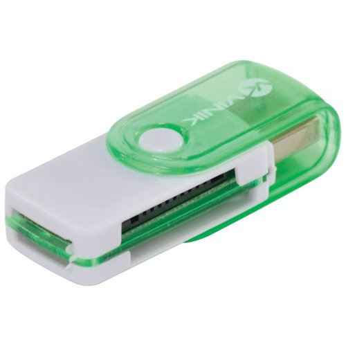 Leitor de Cartão USB 2.0 4 Em 1 UL100 Branco / Verde - Vinik
