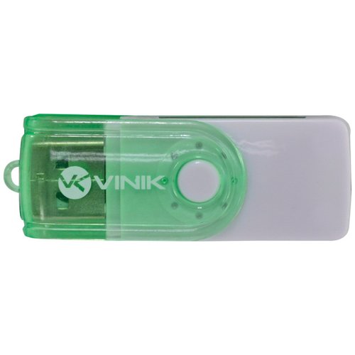 Leitor de Cartão USB 2.0 4 Em 1 UL100 Branco / Verde - Vinik