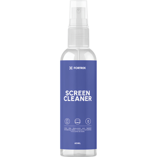 Limpa Telas com Flanela 60ml Fortrek – Cleaner para Smartphones, Tablets, Notebooks, TVs e Óculos