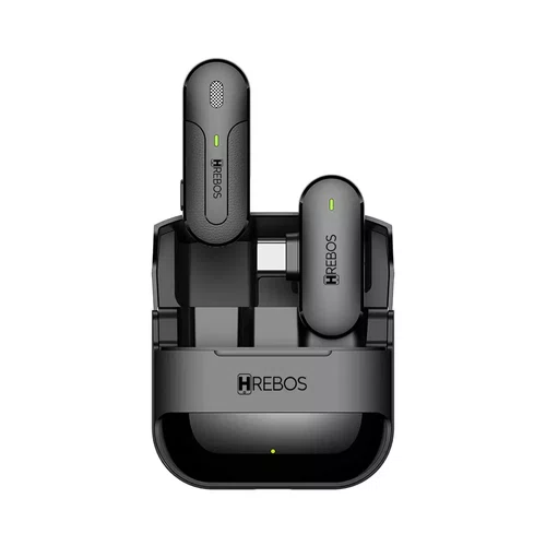 Microfone De Lapela Clip Voice S One USB-C Hrebos IF-210 Preto