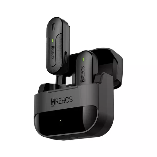 Microfone De Lapela Clip Voice S One USB-C Hrebos IF-210 Preto