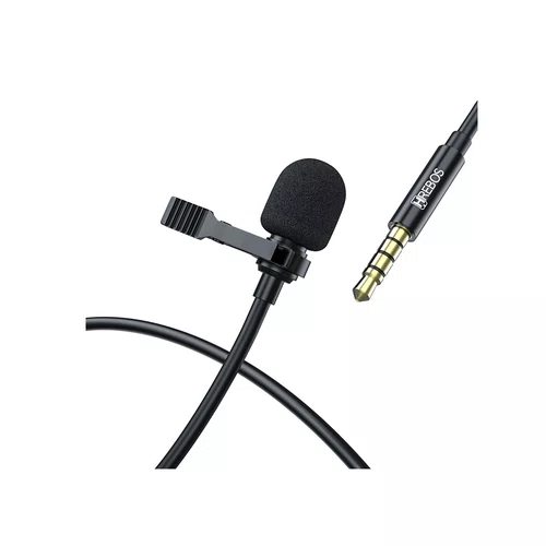 Microfone de Lapela HD Hrebos HS-030 P3 Preto