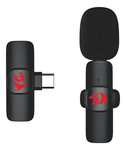 MICROFONE DE LAPELA SEM FIO USB TIPO-C ATHAN PRETO GM93