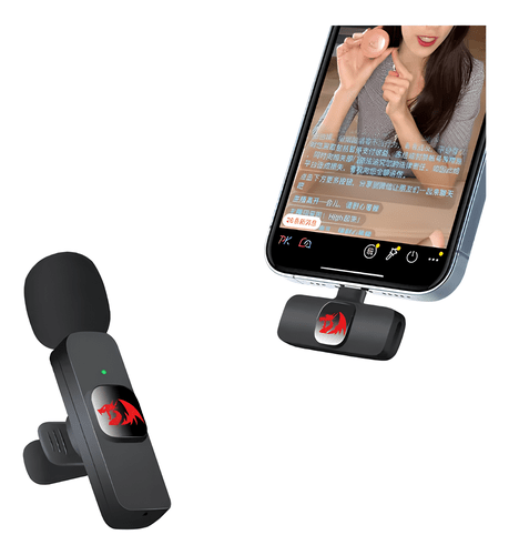 MICROFONE DE LAPELA SEM FIO USB TIPO-C ATHAN PRETO GM93