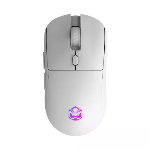 Mouse Gamer Sem Fio 10000DPI PCYes Basaran Stealth White Ghost RGB PMGBRSTWG