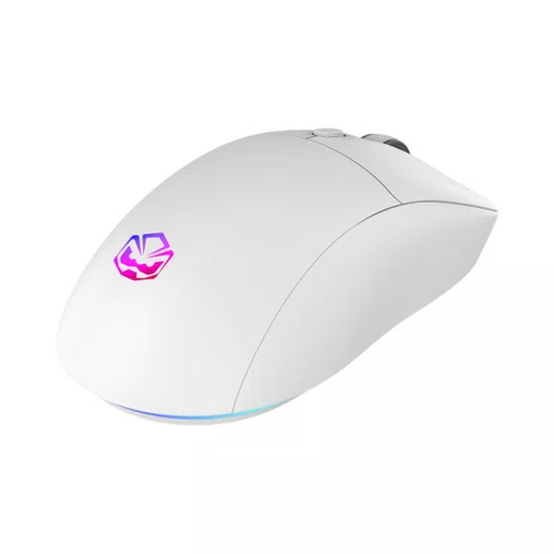 MOUSE GAMER SEM FIO 10000DPI 6 BOTOES BASARAN STEALTH WHITE GHOST RGB PMGBRSTWG