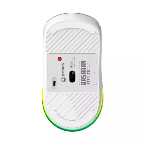 MOUSE GAMER SEM FIO 10000DPI 6 BOTOES BASARAN STEALTH WHITE GHOST RGB PMGBRSTWG