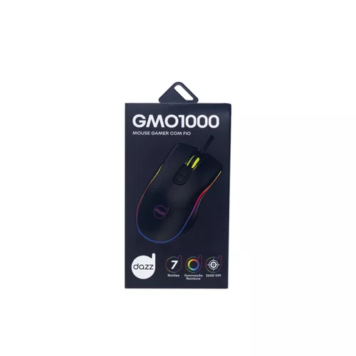 Mouse Gamer USB 3600 DPI 7 Botões Dazz GMO1000 Rainbow 62000178