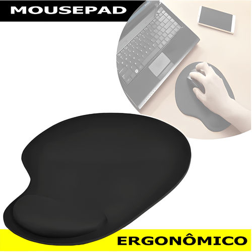 MOUSE PAD C/APOIO GEL PRETO KE-CBS0109
