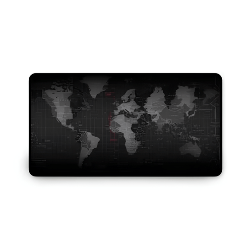 Mouse Pad Gamer Draxen DN44, 300x600x2mm, Estampa Mapa Múndi, Base Antiderrapante – Preto