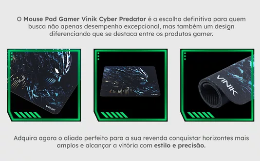 Mouse Pad Gamer 320x270x2mm Vinik Cyber Predator MPCP32
