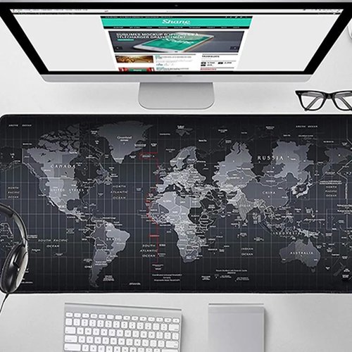 Mouse Pad Gamer Extra Grande 700x350x3mm Mapa Mundi MP7035C - Exbom