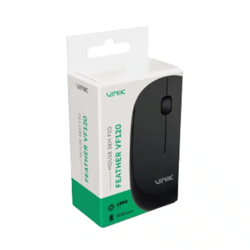 MOUSE SEM FIO 1200DPI FEATHER VF120 PRETO