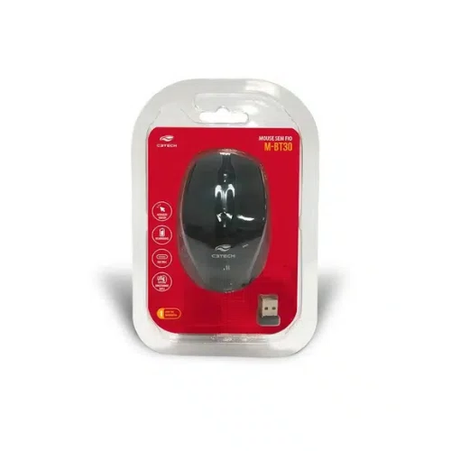 MOUSE SEM FIO C3TECH  BLUETOOTH/2.4GHZ RECARREGAVEL MBT30BK PRETO