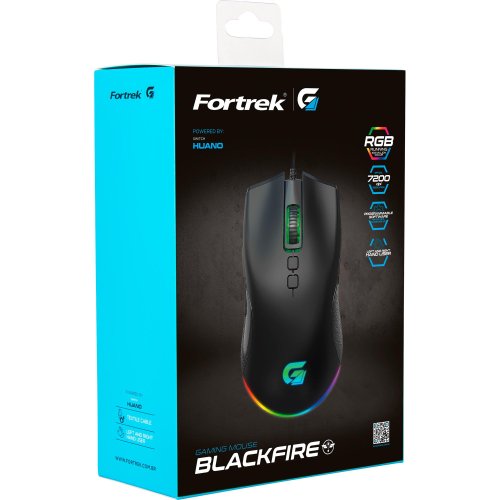 Mouse USB Gamer BlackFire RGB 7200DPI 6 Botões 75683 - Fortrek