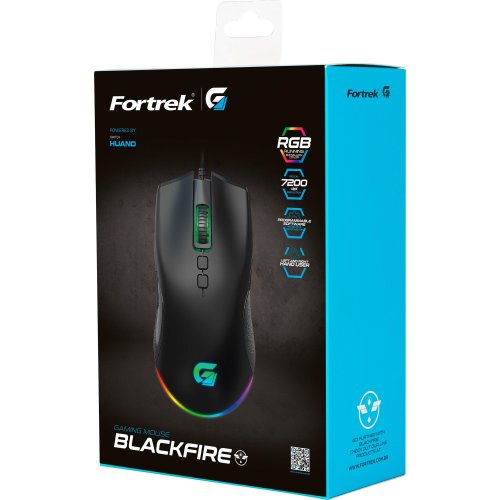 Mouse USB Gamer BlackFire RGB 7200DPI 6 Botões 75683 - Fortrek