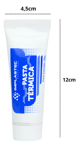 PASTA TÉRMICA  DE SILICONE BRANCO IMPLASTEC BISNAGA 50G