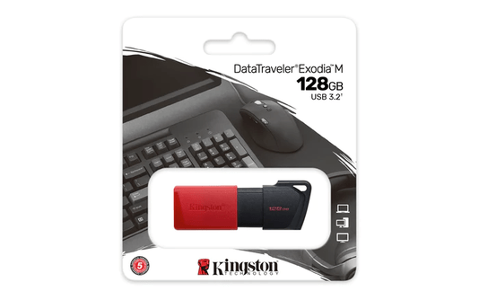 Pen Drive USB 3.2 128GB DTXM/128GB Exodia Preto/Vermelho - KINGSTON