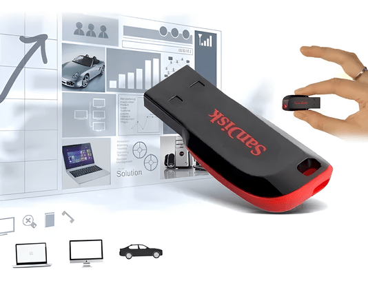 Pen Drive SanDisk 64GB USB 2.0 Cruzer Blade SDCZ50-064G - Preto/Vermelho