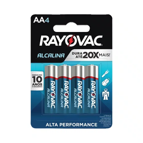 PILHA ALCALINA PEQUENA AA C/4 LR6