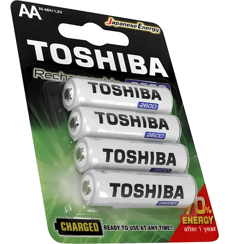 Pilha Recarregável AA Panasonic 2600mAh – 1.2V, Pack com 4 Unidades