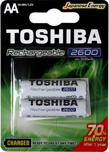 Pilha Recarregável AA Panasonic 2600mAh 1.2V TNH6GAE – Pack com 2 Unidades