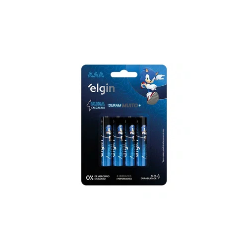 Pilha Ultra Alcalina AAA Elgin Blister C/4 Unidades 82435