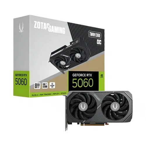 Placa de Vídeo GeForce RTX 5060 8GB 128Bits Zotac GDDR7 Twin Edge OC ZT-B50600H-10M