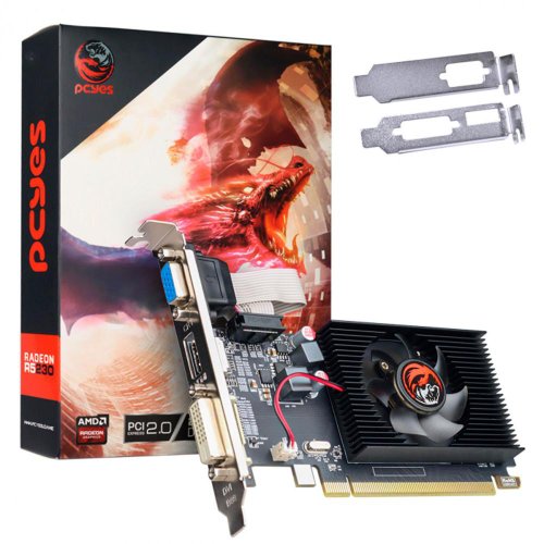 Placa de Vídeo PCYes AMD Radeon, R5 230, 2GB DDR3, 64 Bits, PA230DR364LP