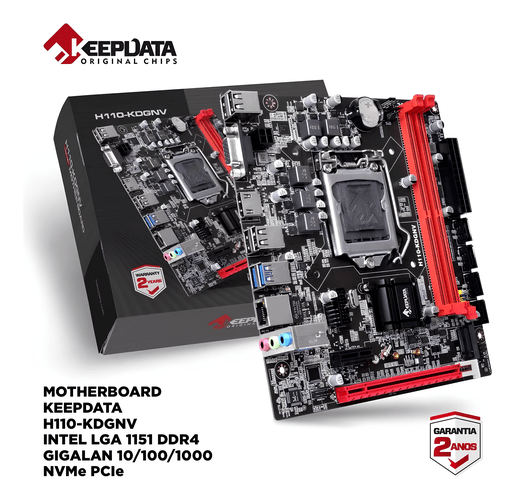 Placa-Mãe Keepdata H110-KDGNV, LGA 1151, DDR4, VGA, USB 3.0, Expansível e Potente