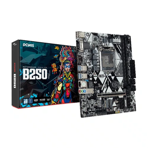 Placa Mãe PCYes B250 LGA1151 2xDDR4 M.2 NVMe HDMI/VGA/DP PCYB250-9G64