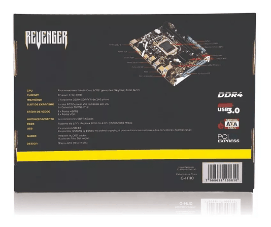 Placa mae, LGA1151, H110,Revenger,DDR4