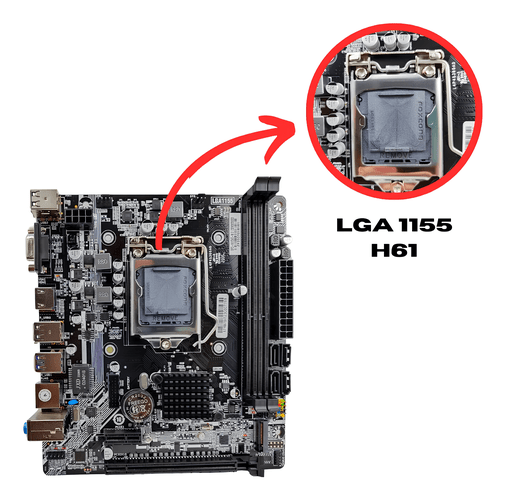 PLACA MAE LGA1155 H61M (2XDDR3/HDMI/VGA/M.2/USB 3.0/MINI-ATX)