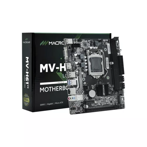 Placa Mãe LGA1155 MacroVip MV-H61 V2 VGA/HDMI M.2 DDR3