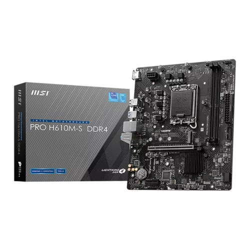 Placa Mãe MSI PRO H610M-S, Intel LGA1700, mATX, DDR4, Hdmi