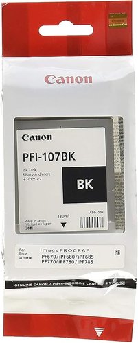 Refil de Tinta Canon PFI-107BK Preto 130ml Original