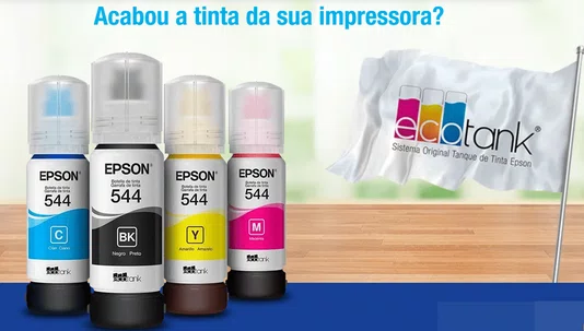 Refil de Tinta Epson T544 Preto 65ml Original T544122-BR