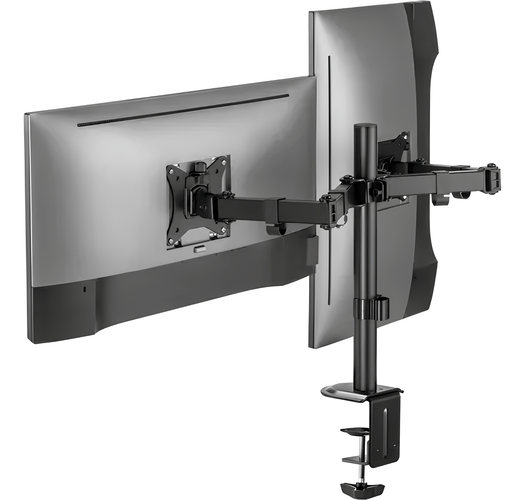 SUPORTE P/MONITOR BRACO ARTICULADO DUPLO 17"-32" FK445S PRETO
