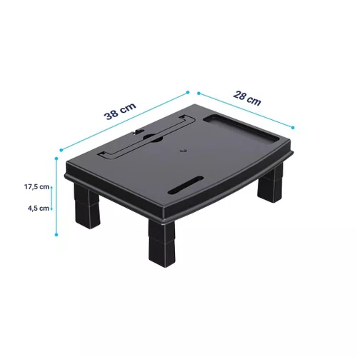 SUPORTE P/MONITOR E NOTEBOOK C/REGULAGEM ERGODESK PRETO