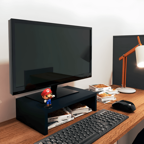 Suporte para Monitor Simples em MDF 32,5x22x7cm – Preto 5097