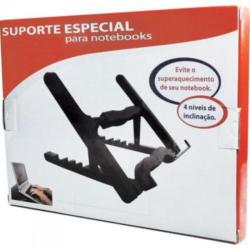 Suporte Para Notebook Com 4 Níveis De Inclinação Até 45 Graus Preto Masticmol St35 Resistente E Leve
