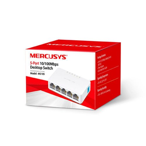 Switch de Mesa Mercusys 5 Portas 10/100Mbps MS105 Branco
