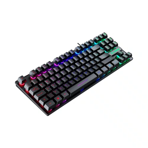 Kit Gamer Teclado Membrana Fortrek Earless 80 TKL Rainbow + Mouse Gamer Fortrek Black Hawk RGB 7200DPI