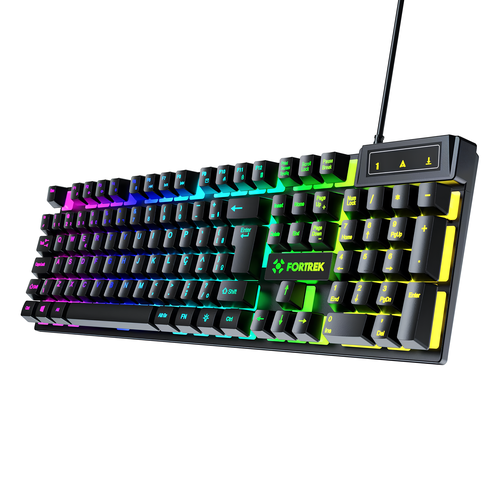 TECLADO GAMER MEMBRANA FEARLESS 100 FULLSIZED RAINBOW