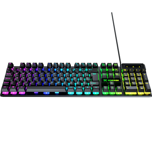 TECLADO GAMER MEMBRANA FEARLESS 100 FULLSIZED RAINBOW