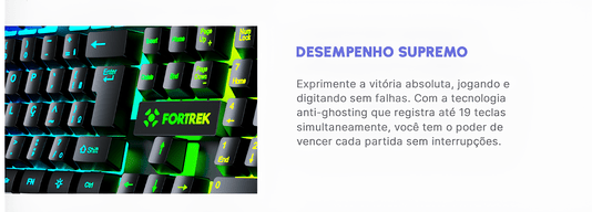TECLADO GAMER MEMBRANA FEARLESS 100 FULLSIZED RAINBOW